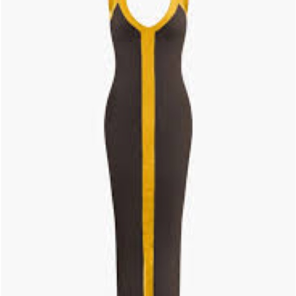 Micas brown and yellow dress